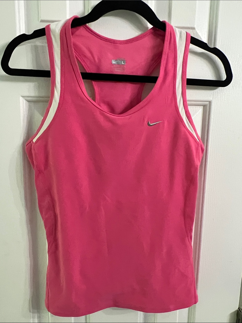 Nike Women’s Hot Pink Tank Top with White Trim